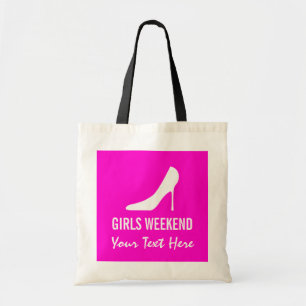 Roze hoge hakken schoenen meiden weekend boodschap tote bag