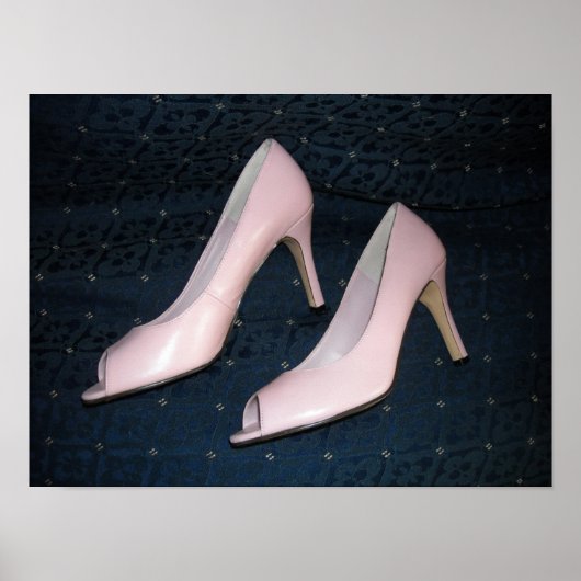 Roze hoge hiel-schoenen poster (Voorkant)