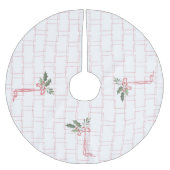 Roze Holly Berry Bow Kerstmis Kerstboom Rok (Voorkant)