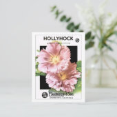 roze Hollyhock Seed Packet Briefkaart (Staand voorkant)