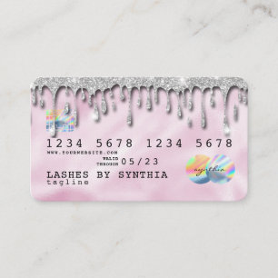 Roze Holograaf Unicorn-creditcard voegt je logo to Visitekaartje