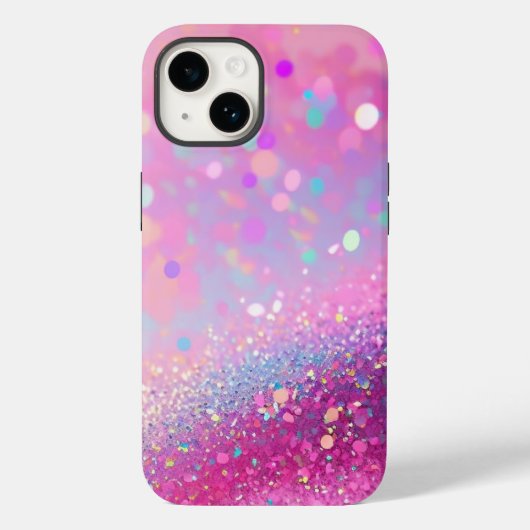 Roze Holografische Glitter iPhone Mate Stoer Hoesj Case-Mate iPhone Case (Achterkant)