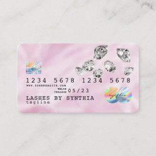Roze Holograph Unicorn Credit Kaart Visitekaartje