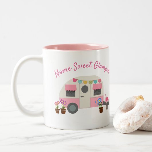 Roze Home Sweet Glamper Mok (Met donut)