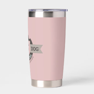 Roze Hond Digitale Reisbeker Roze Geïsoleerde Drinkbeker