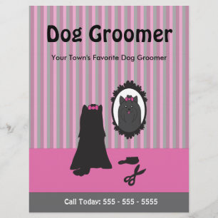 Roze Hond en Spiegel Hond Trimmer Flyer