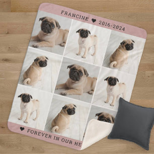 Roze Hond Gedenk Foto Collage Aandenken Sherpa Deken