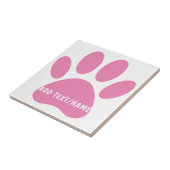 Roze Hond Pawprint Custom Tegeltje (Zijkant)