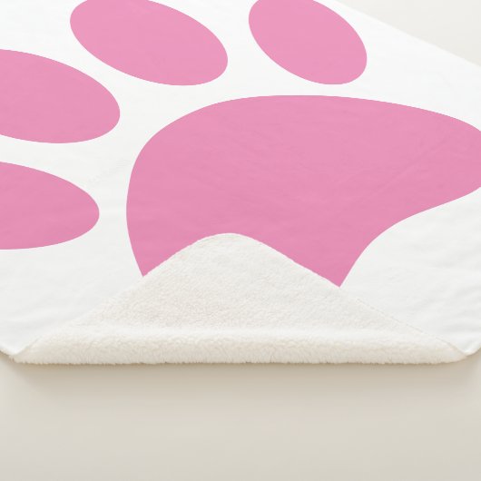 Roze hond Pawprint Sherpa Blanket Sherpa Deken (3/4)
