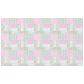 roze hond Rozen Faux Patchwork Tablecloth Tafelkleed (Voorkant (Horizontaal))