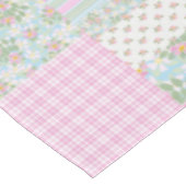 roze hond Rozen Faux Patchwork Tablecloth Tafelkleed (Gekanteld)