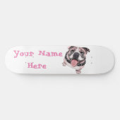 Roze hond Skateboard (Horizontaal)