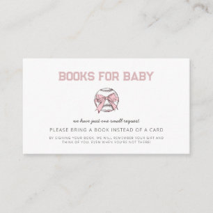 Roze honkbal meisje baby shower boeken voor baby informatiekaartje