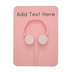 Roze hoofdtelefoon met draden magneet