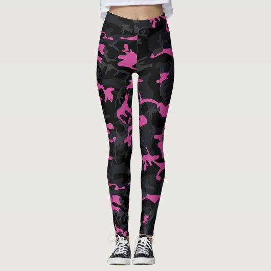 Roze hooglichten Camo Leggings (Voorkant)
