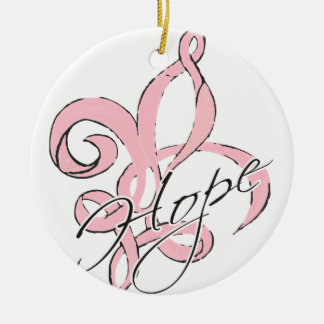 Roze Hope Fleur de Lis Round Ornament