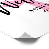 Roze horizontale baptisme welkomstteken poster (Hoek)