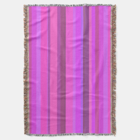Roze horizontale strepen deken (Voorkant Verticaal)