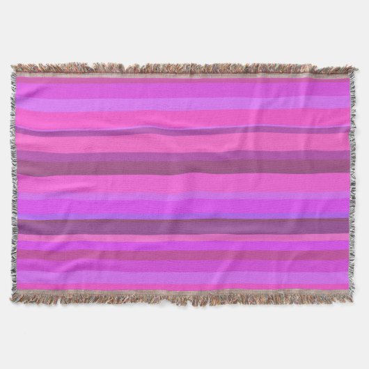 Roze horizontale strepen deken (Voorkant)