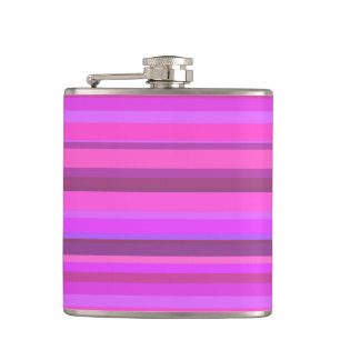 Roze horizontale strepen heupfles