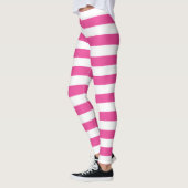 Roze horizontale strepen leggings (Links)