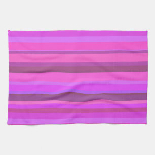 Roze horizontale strepen theedoek