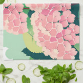 Roze Hortensia Bloemen Botanisch Theedoek (Gevouwen)