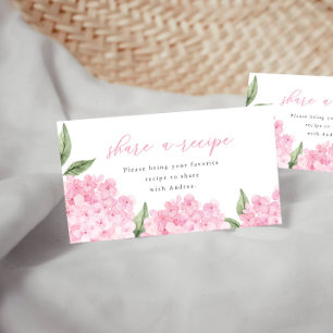Roze Hortensia Delen een Recept Insert Kaart