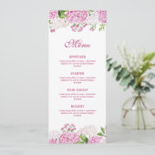 Roze Hortensia Klassiek Menu (Staand voorkant)