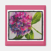  roze hortensia magneet (Voorkant)