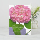 Roze hortensia roze bloem roze bloem kaart (Staand voorkant)