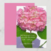 Roze hortensia roze bloem roze bloem kaart (Voorkant / Achterkant)