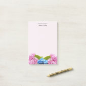 Roze Hortensia Thuiskantoor Post-it® Notes (Op bureau)