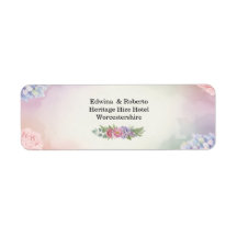 Roze Hortensia Trouw Adres Label Sticker