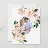 Roze Hortensia Witte Tulpen Foto Bruiloft Save The Date (Voorkant)