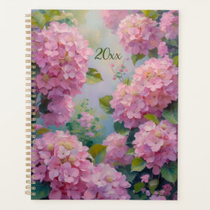Roze Hortensia's Bloemenspiraal Planner Lente