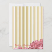 Roze hortensia's en gouden strepen kaart (Achterkant)
