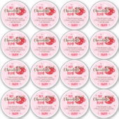 Roze Hot Cacao Bomb Chocolade Serving Instructies Sticker (Voorkant)