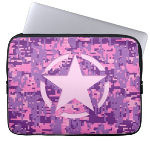Roze Hot Pink Digitale Camouflage Decoratie Laptop Sleeve