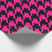 roze houndstooth cadeaupapier (Hoek)