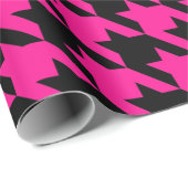 roze houndstooth cadeaupapier (Rol Hoek)
