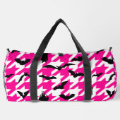 Roze Houndstooth Halloween Black Bats Plunjezak (Achterkant)