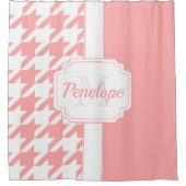 Roze houndstooth Pattern Douchegordijn (Voorkant)