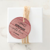 Roze Houten Fantasie Schrift Thuisgemaakt met lief Bedankjes Labels (In situ)