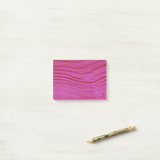 Roze houtstructuur post-it® notes (Op bureau)