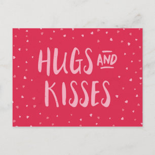 Roze hugs en Kisses   Hoorten   VALENTIJNSDAG Feestdagenkaart