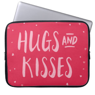 Roze hugs en Kisses Hoorten VALENTIJNSDAG Laptop Sleeve