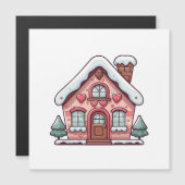 Roze huis van peperkoek met harten (Voorkant / Achterkant)