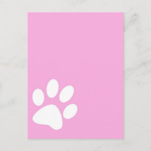 roze huisdier pootafdruk briefkaart