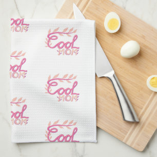 Roze hul Mam Hand Lettering Pattern Moederdag Theedoek